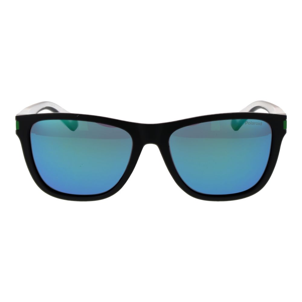 Polaroid Unisex Sunglasses – Black Rectangle Frame, Grey Mirrored Lenses