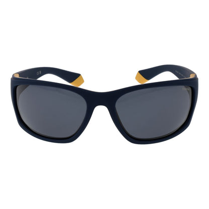 Polaroid Men’s Sunglasses – Blue Rectangle Frame, Grey Polarized Lenses