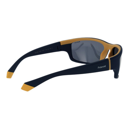Polaroid Men’s Sunglasses – Blue Rectangle Frame, Grey Polarized Lenses
