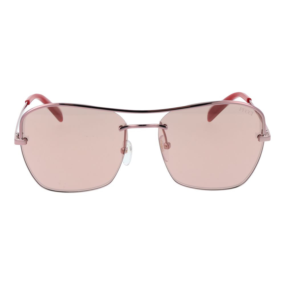 Emilio Pucci Women’s Sunglasses – Rose Gold Metal Frame, Mirrored Lenses