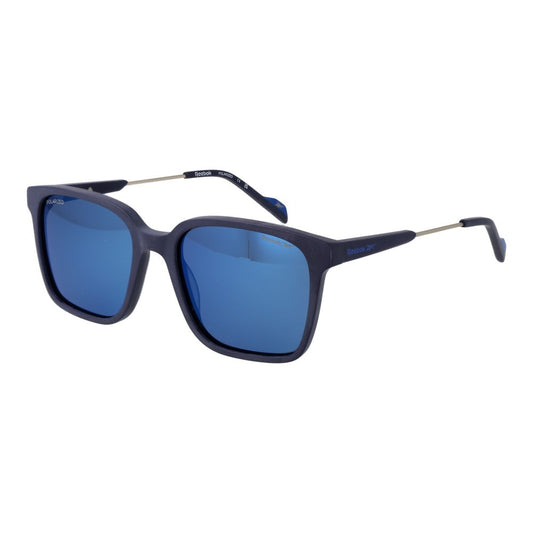 Reebok Men’s Sunglasses – Blue Plastic Frame, Grey Mirrored Lenses