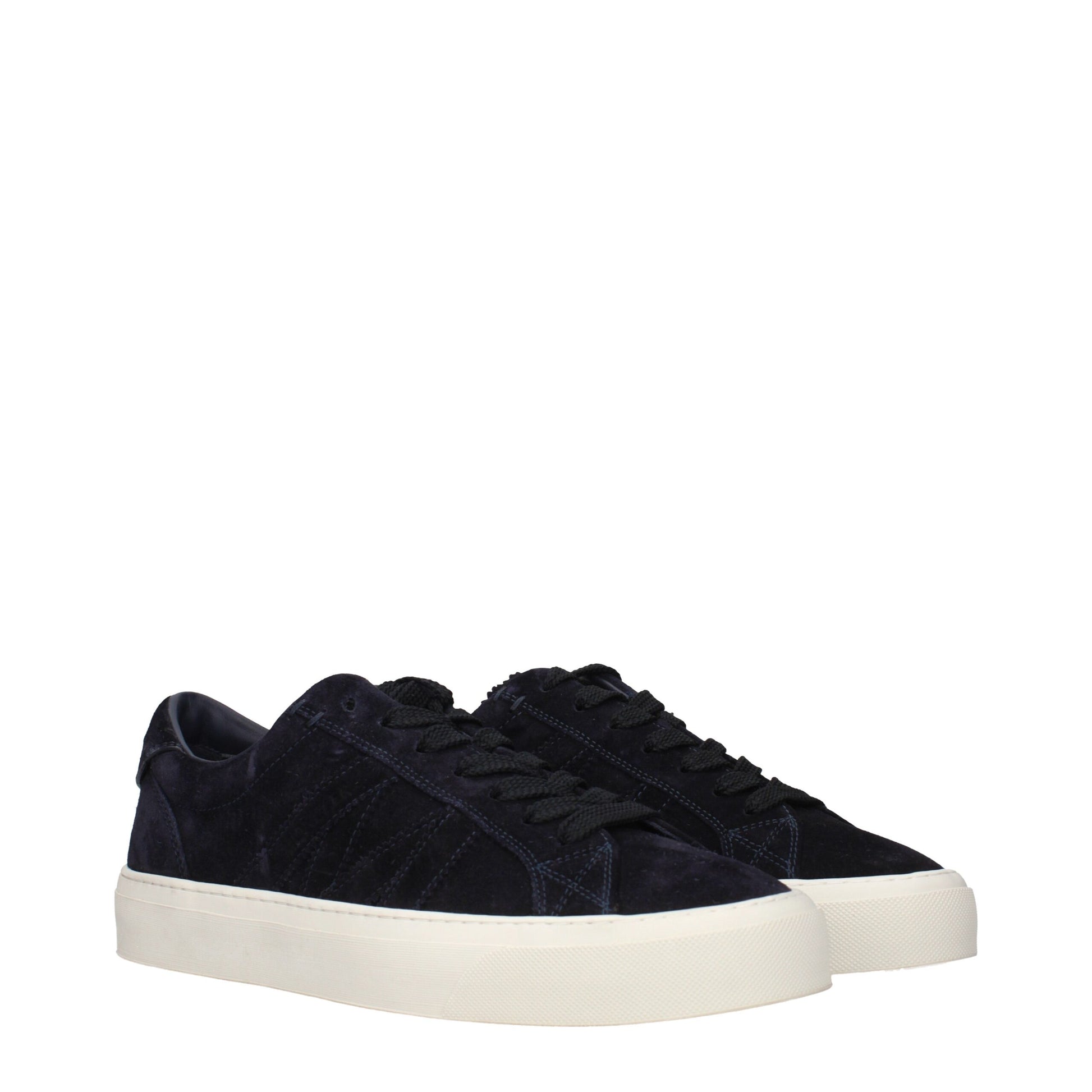 Moncler Blue Leather Low Top Sneakers