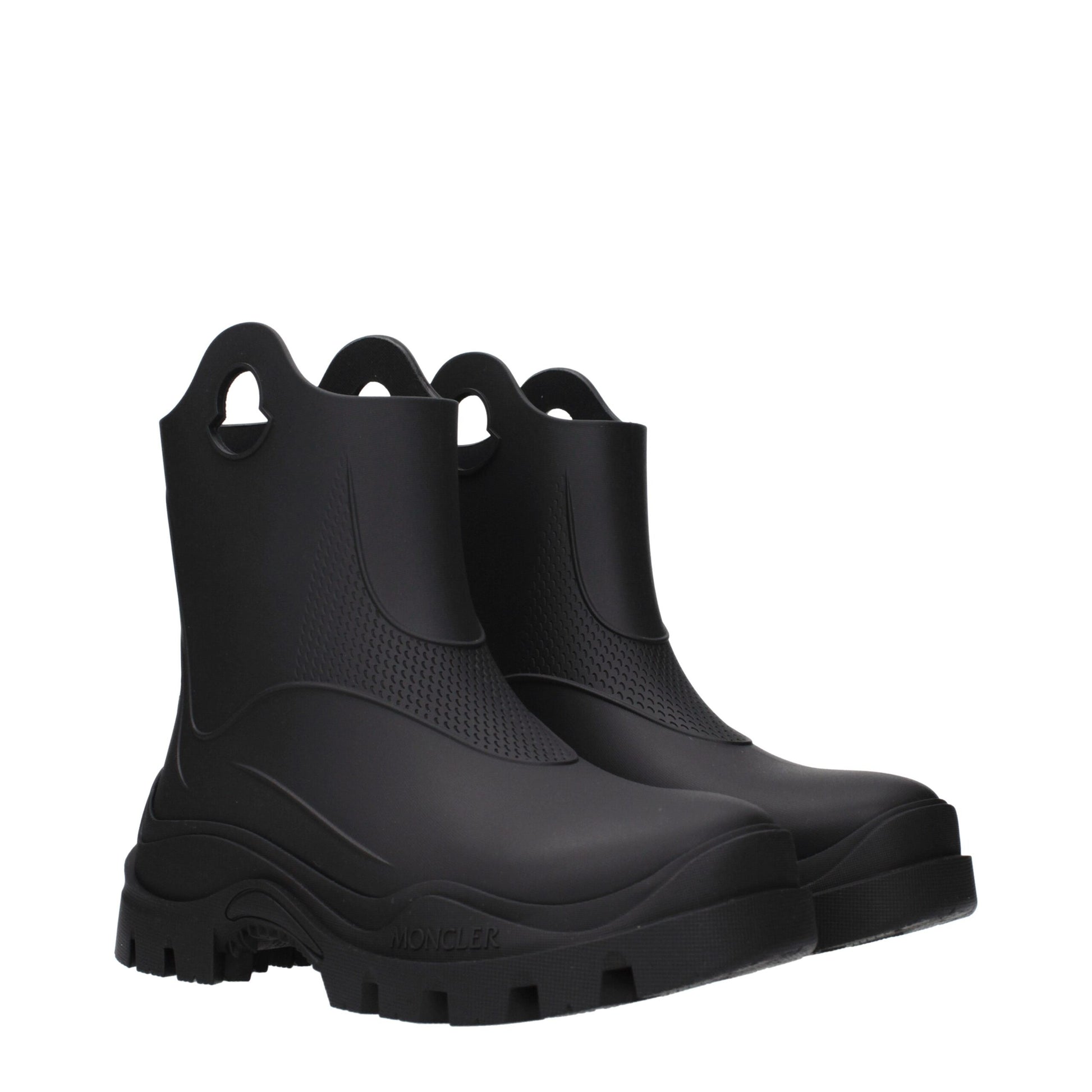 Moncler Black Misty Rubber Rain Boots