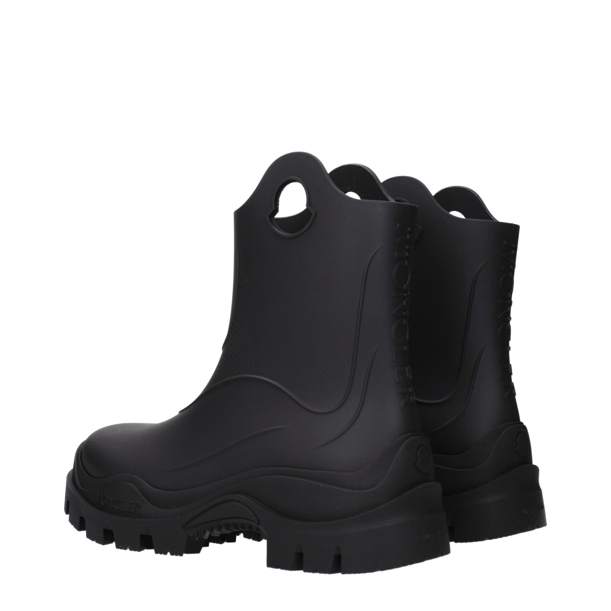 Moncler Black Misty Rubber Rain Boots