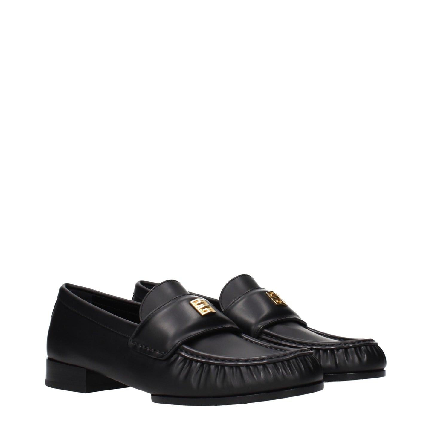 Givenchy Black Leather Slip-On Loafers: Elegant Footwear for the Discerning Individual