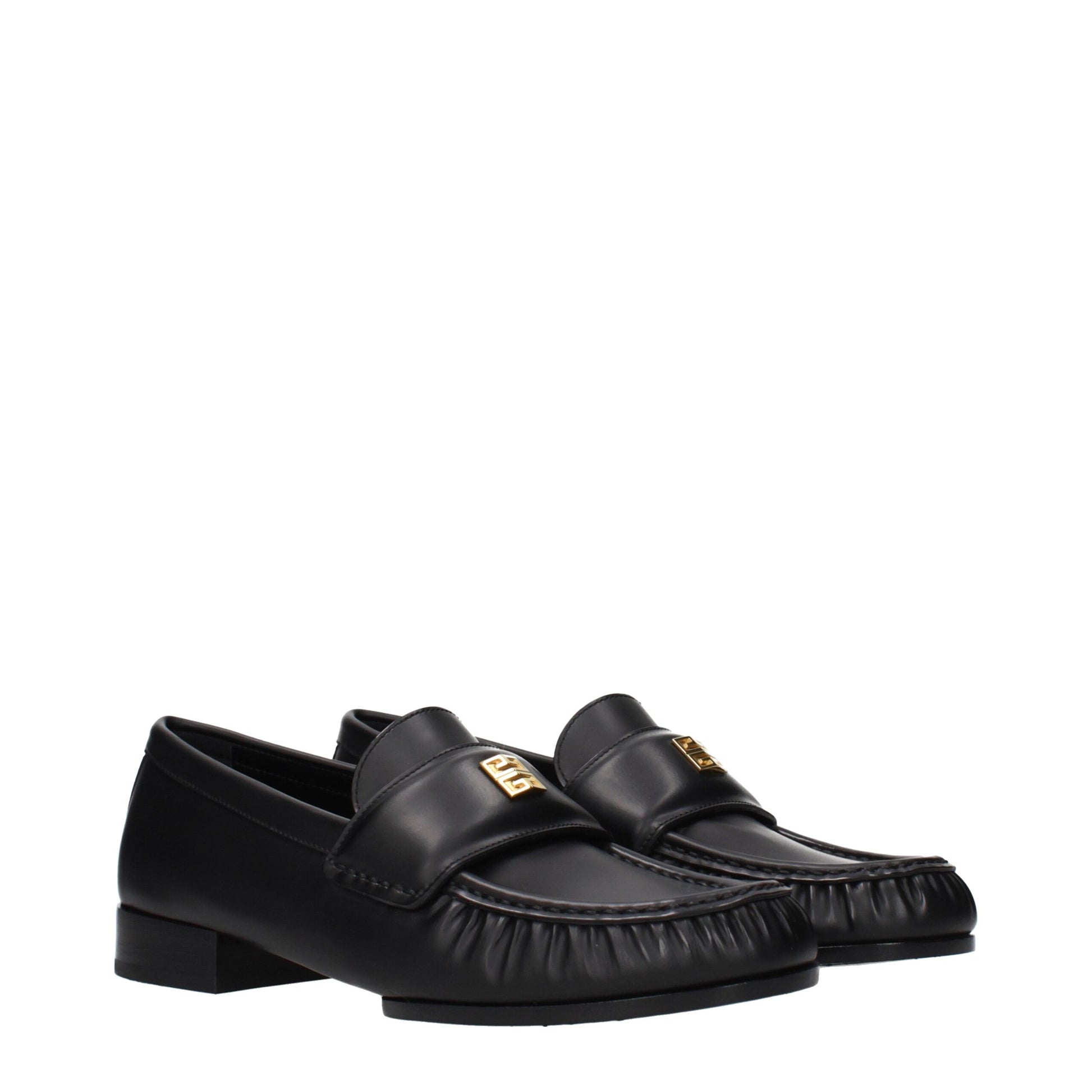 Givenchy Black Leather Slip-On Loafers: Elegant Footwear for the Discerning Individual