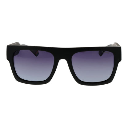 Polaroid Unisex Sunglasses – Black Full-Rim Frame, Blue Gradient Lenses