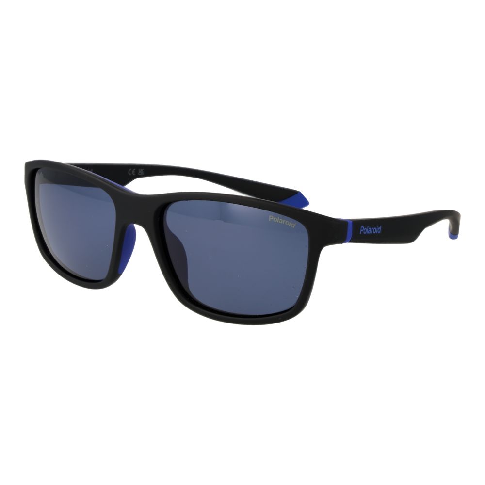 Polaroid Men's Sunglasses – Black Rubber Frame, Blue Polarized Lenses