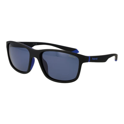 Polaroid Men's Sunglasses – Black Rubber Frame, Blue Polarized Lenses