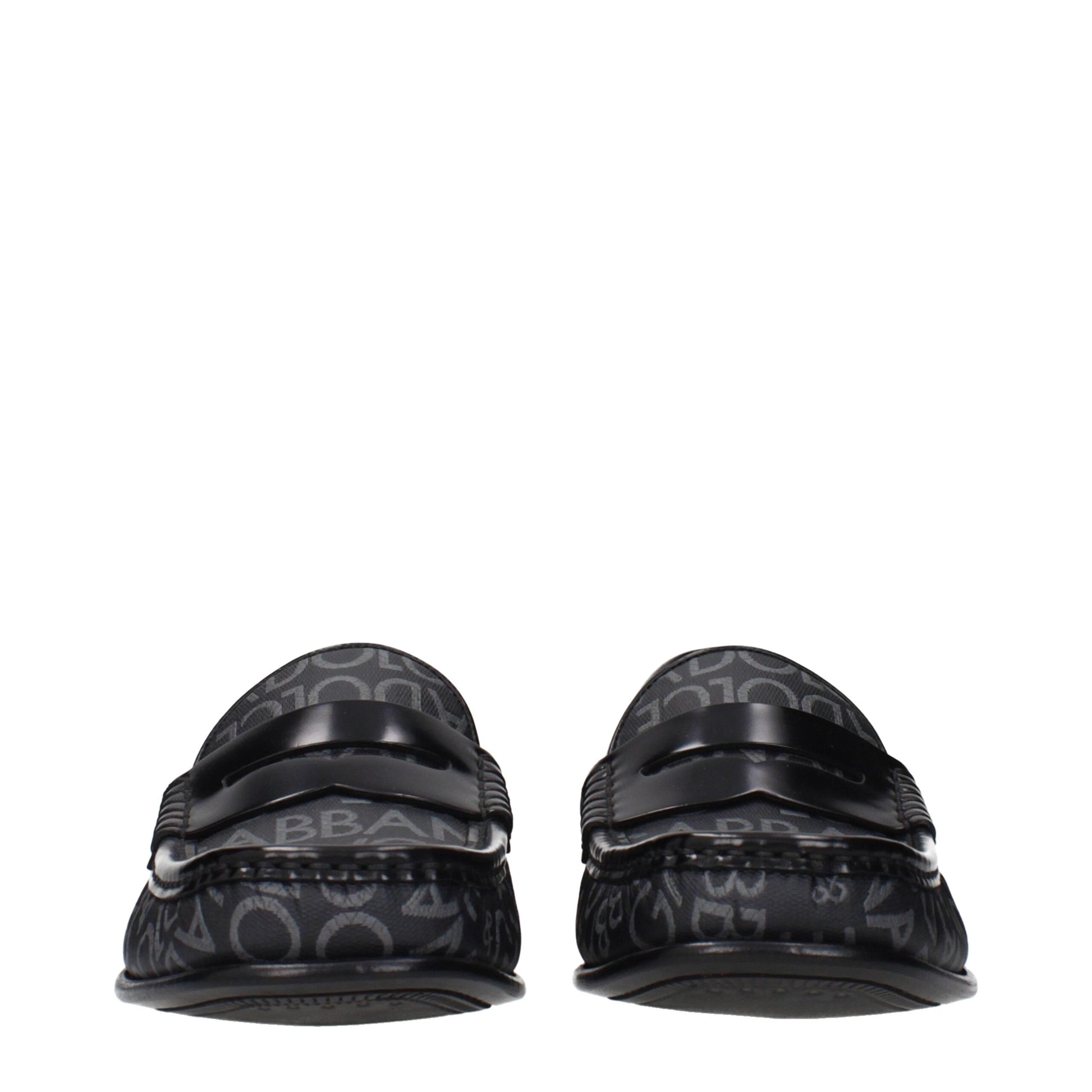 Dolce & Gabbana Black & Grey Jacquard Slip-On Loafers