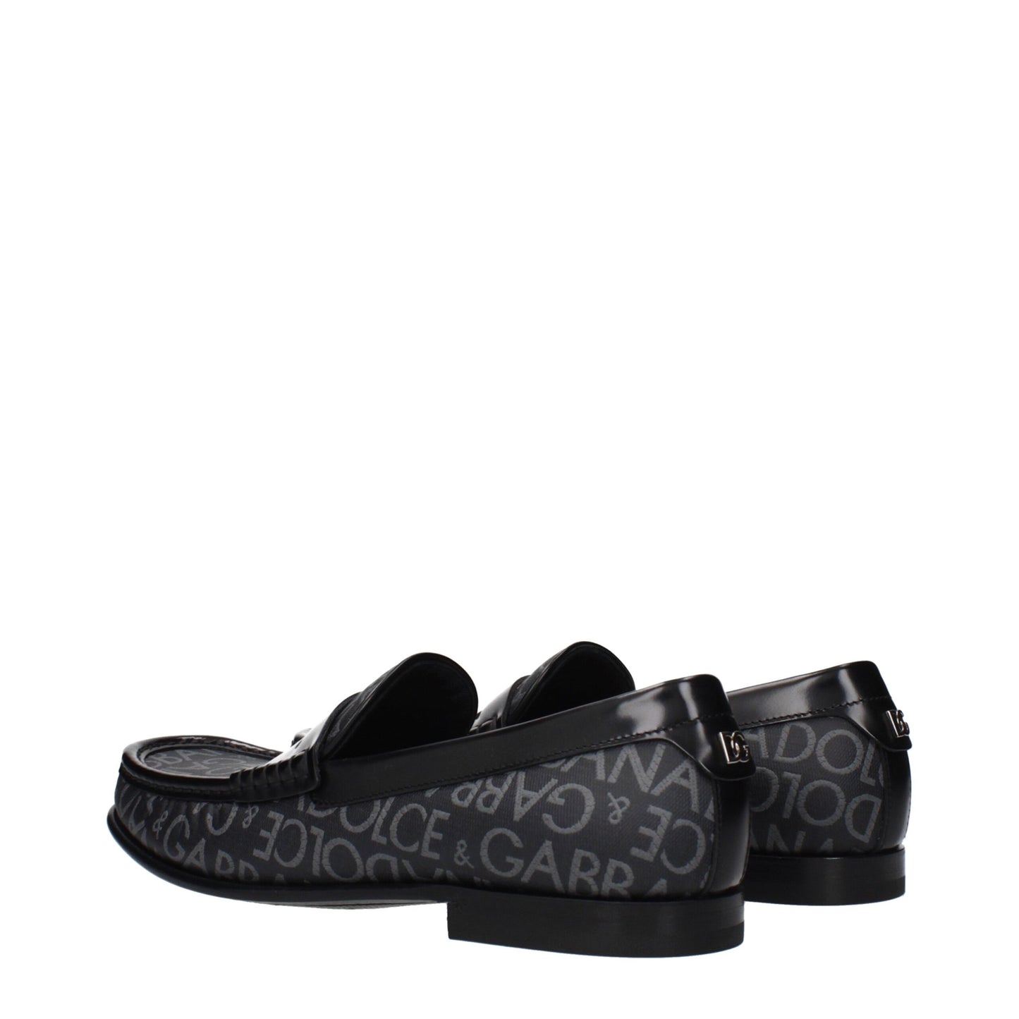 Dolce & Gabbana Black & Grey Jacquard Slip-On Loafers