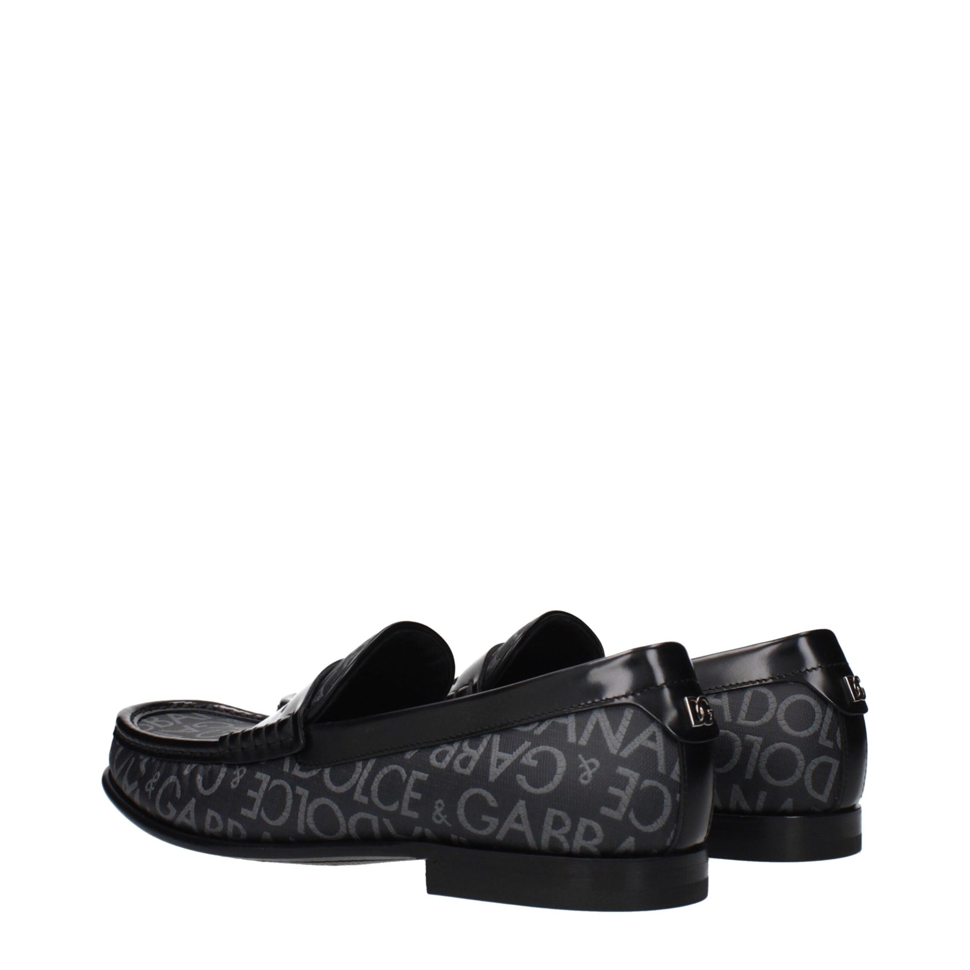 Dolce & Gabbana Black & Grey Jacquard Slip-On Loafers