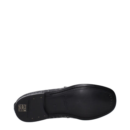 Dolce & Gabbana Black & Grey Jacquard Slip-On Loafers