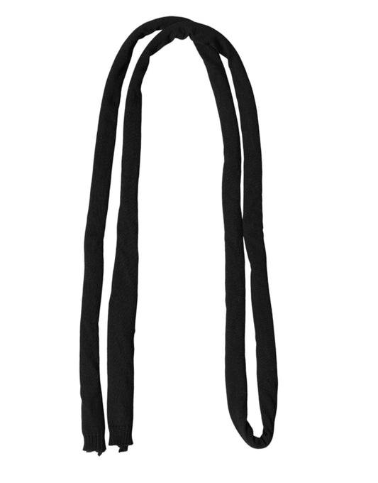 Dolce & Gabbana Black Wool Knitted Neck Wrap Shawl for Men