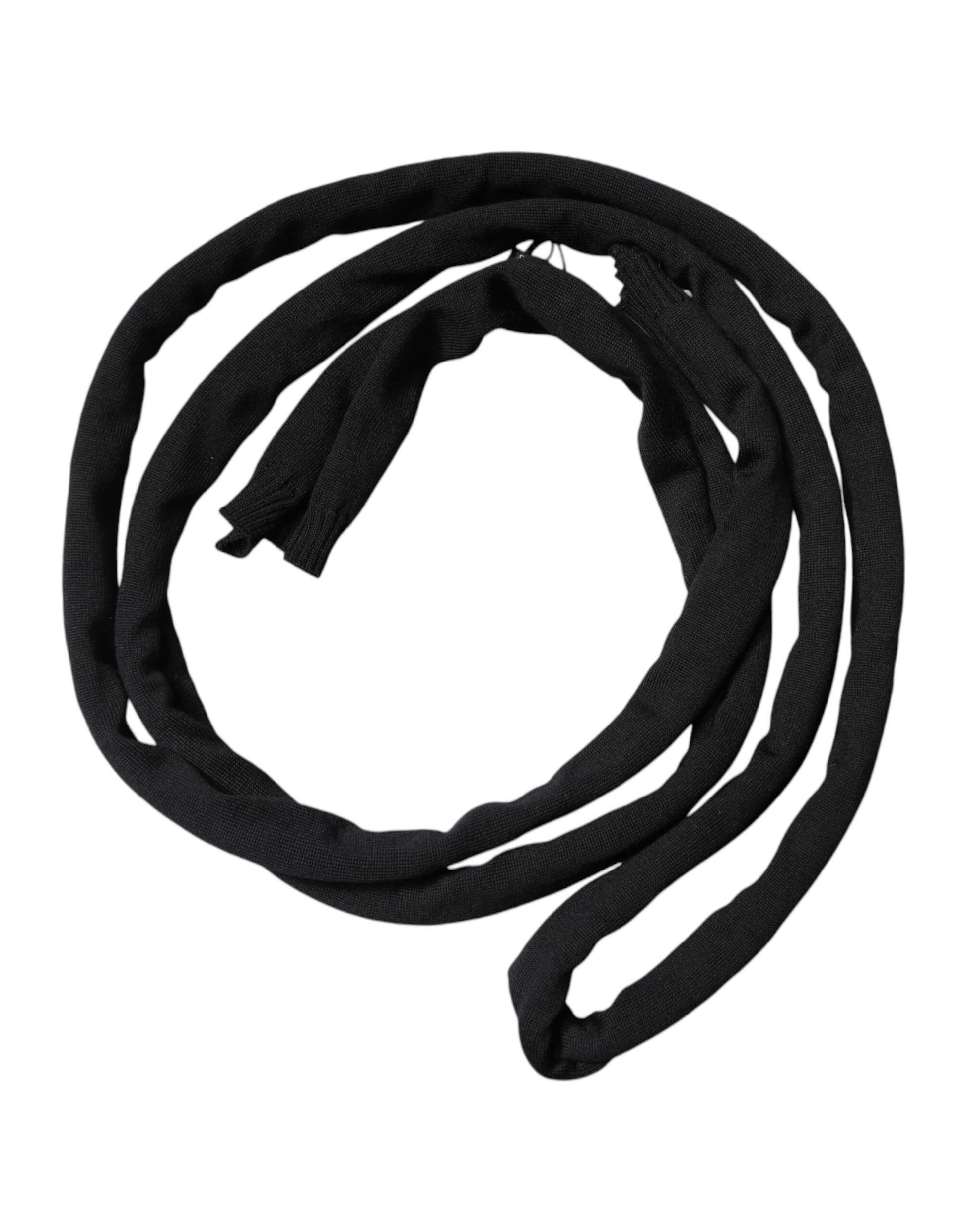 Dolce & Gabbana Black Wool Knitted Neck Wrap Shawl for Men
