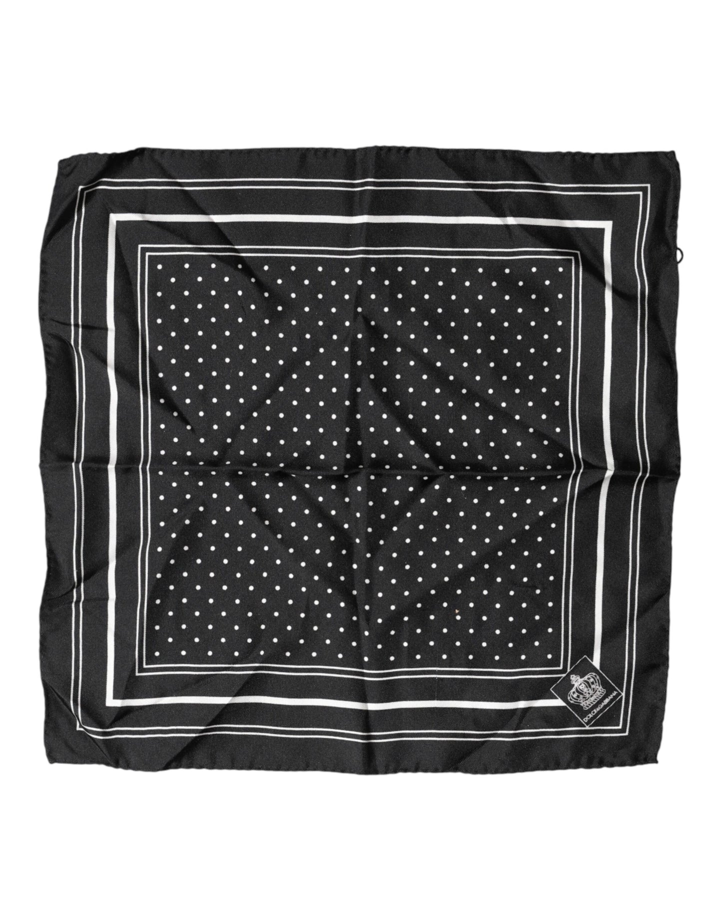 Dolce & Gabbana Black Polka Dot Square Handkerchief