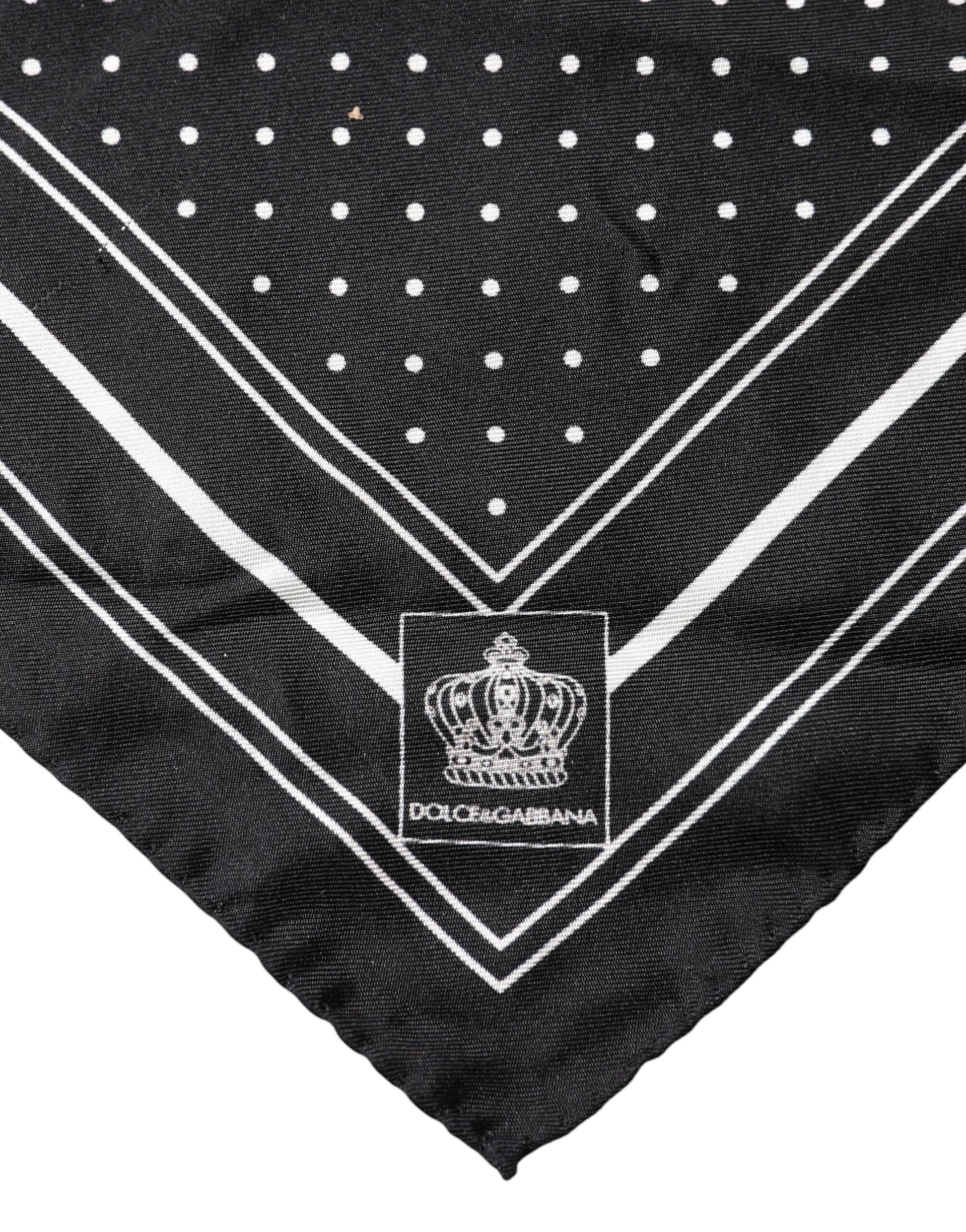 Dolce & Gabbana Black Polka Dot Square Handkerchief