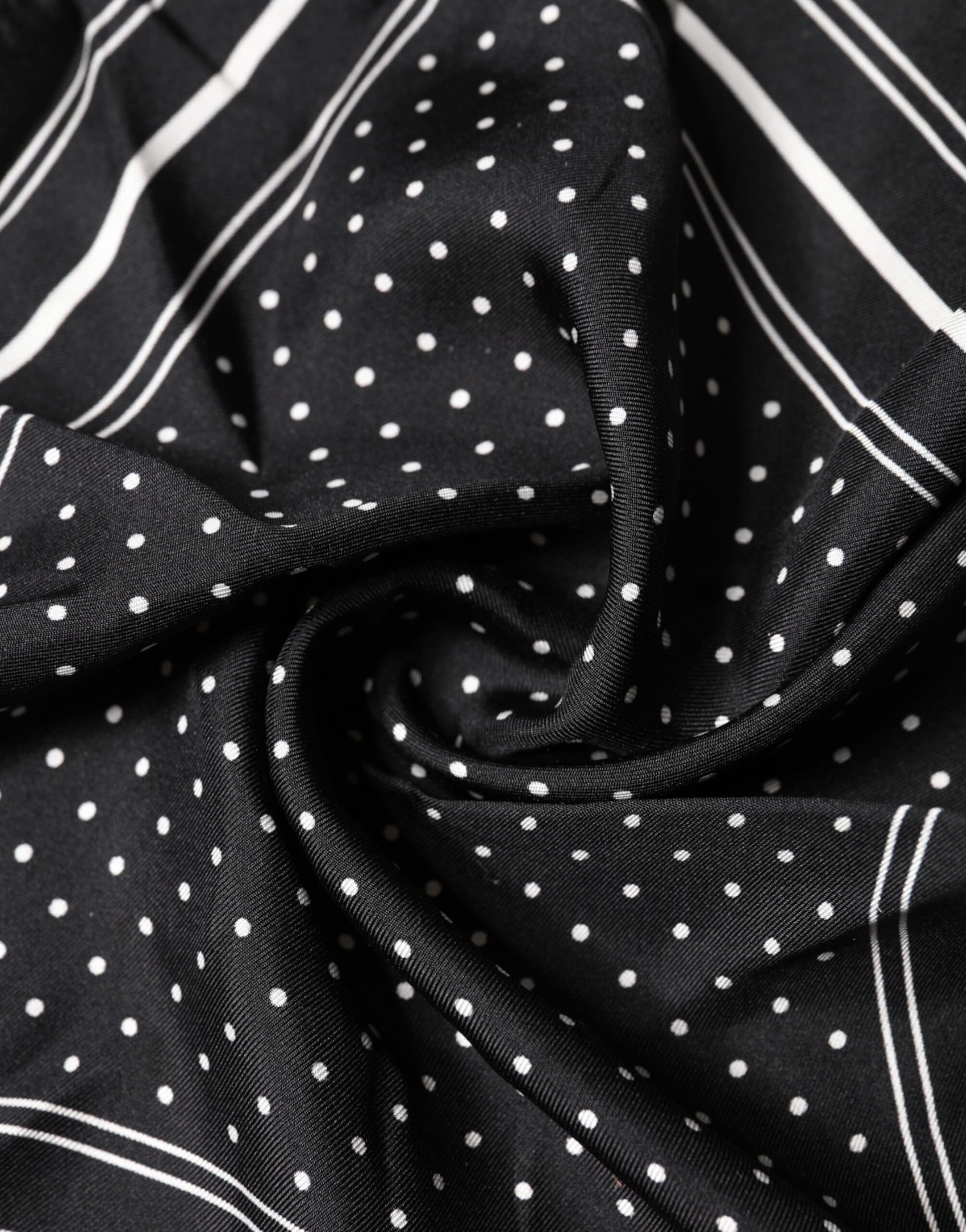Dolce & Gabbana Black Polka Dot Square Handkerchief