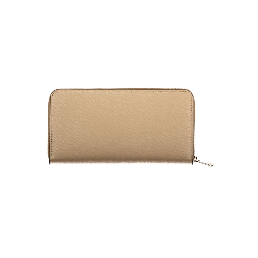 FURLA Camelia XL Zip Around Wallet in Beige Leather