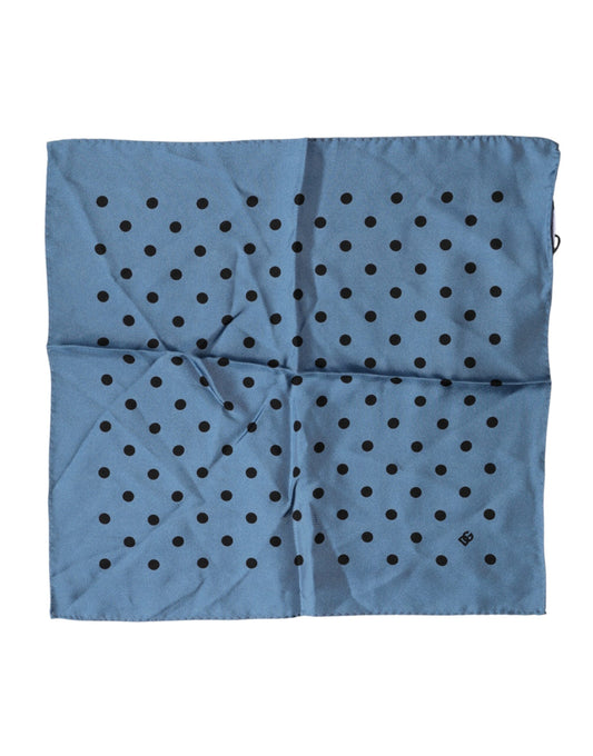 Dolce & Gabbana Blue Polka Dot Square Handkerchief Scarf
