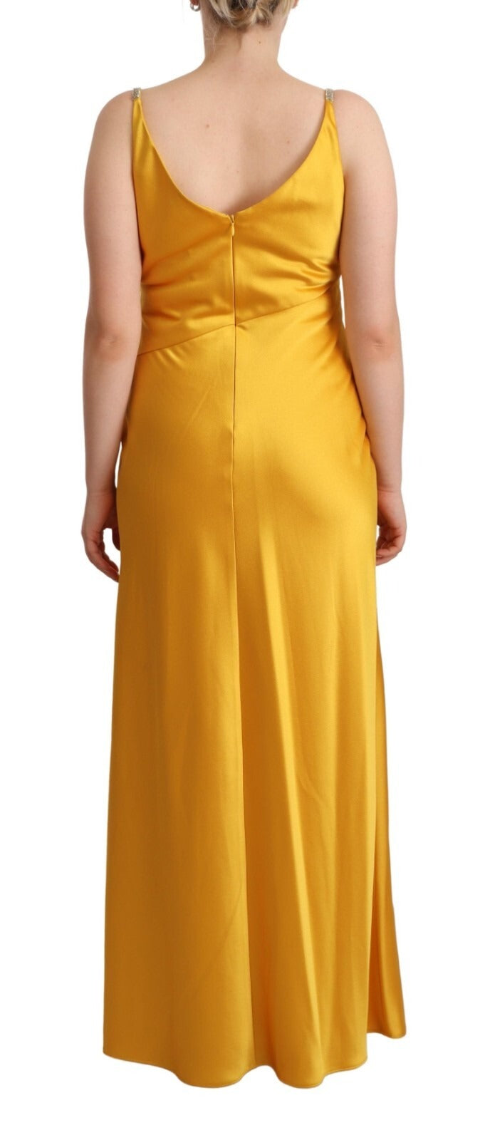 Ralph Lauren Yellow Sheath Sleeveless Long Gown Women Dress