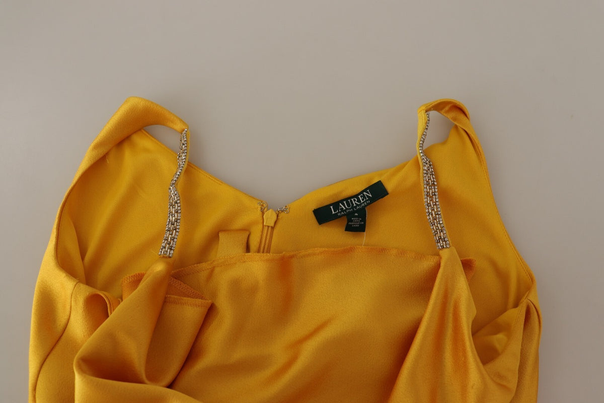 Ralph Lauren Yellow Sheath Sleeveless Long Gown Women Dress