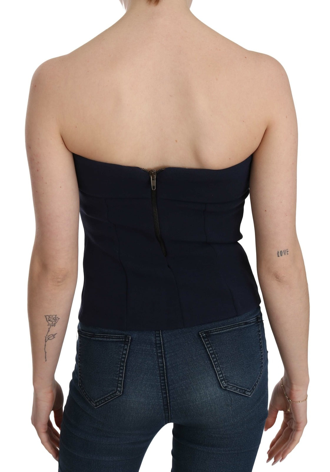 C’N’C COSTUME NATIONAL Strapless Zipper Back Tube Top Blouse