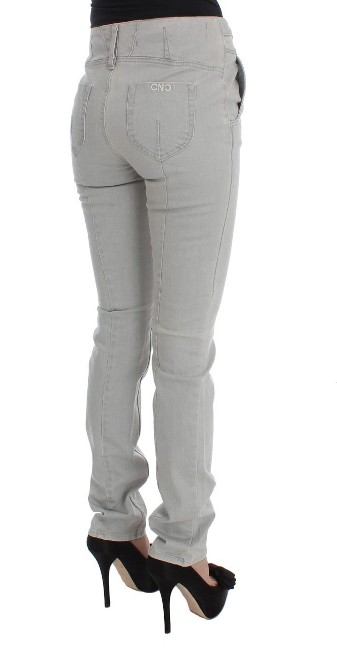 CoSTUME NATIONAL C’N’C Gray Cotton Blend Super Slim Fit Jeans