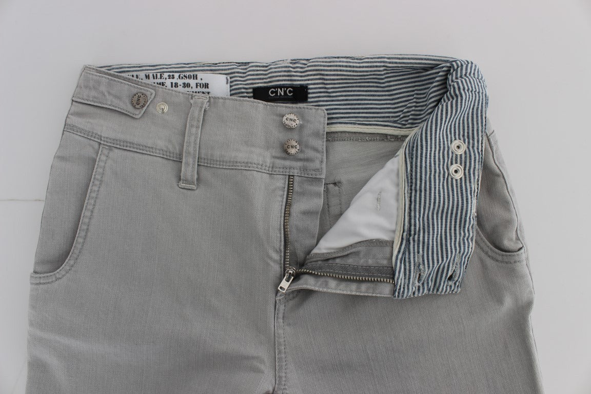 CoSTUME NATIONAL C’N’C Gray Cotton Blend Super Slim Fit Jeans