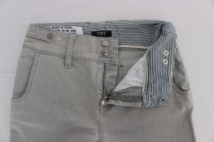 CoSTUME NATIONAL C’N’C Gray Cotton Blend Super Slim Fit Jeans