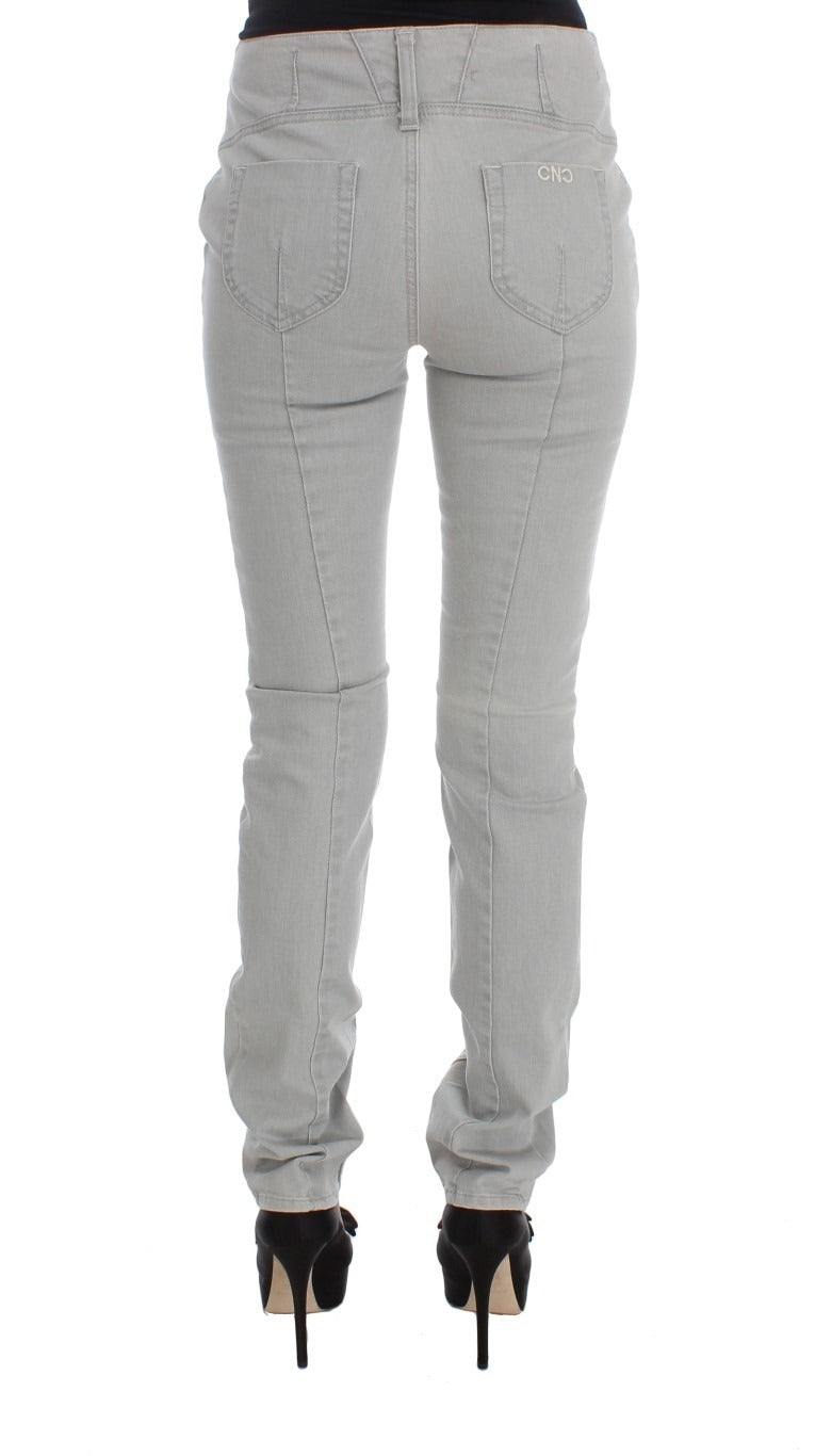 CoSTUME NATIONAL C’N’C Gray Cotton Blend Super Slim Fit Jeans