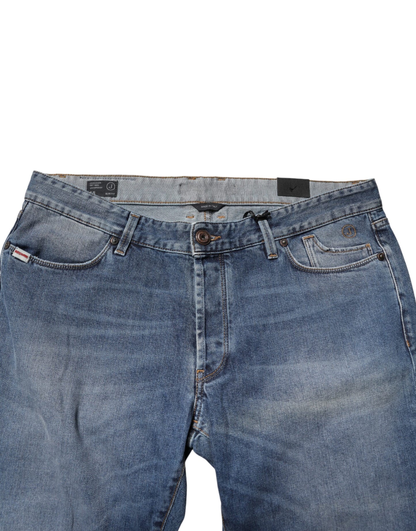 Jeckerson Blue Washed Mid Waist Straight Men Denim Trouser Jeans