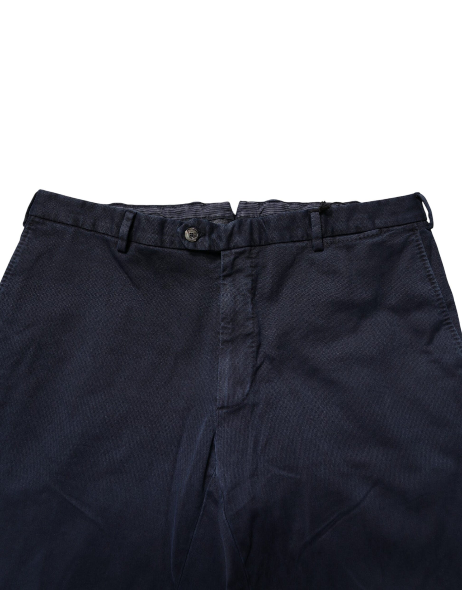 Santaniello Dark Blue Mid Waist Skinny Chino Trouser Pants
