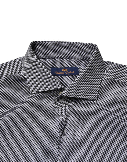 Domenico Tagliente Gray Patterned Long Sleeves Dress Shirt