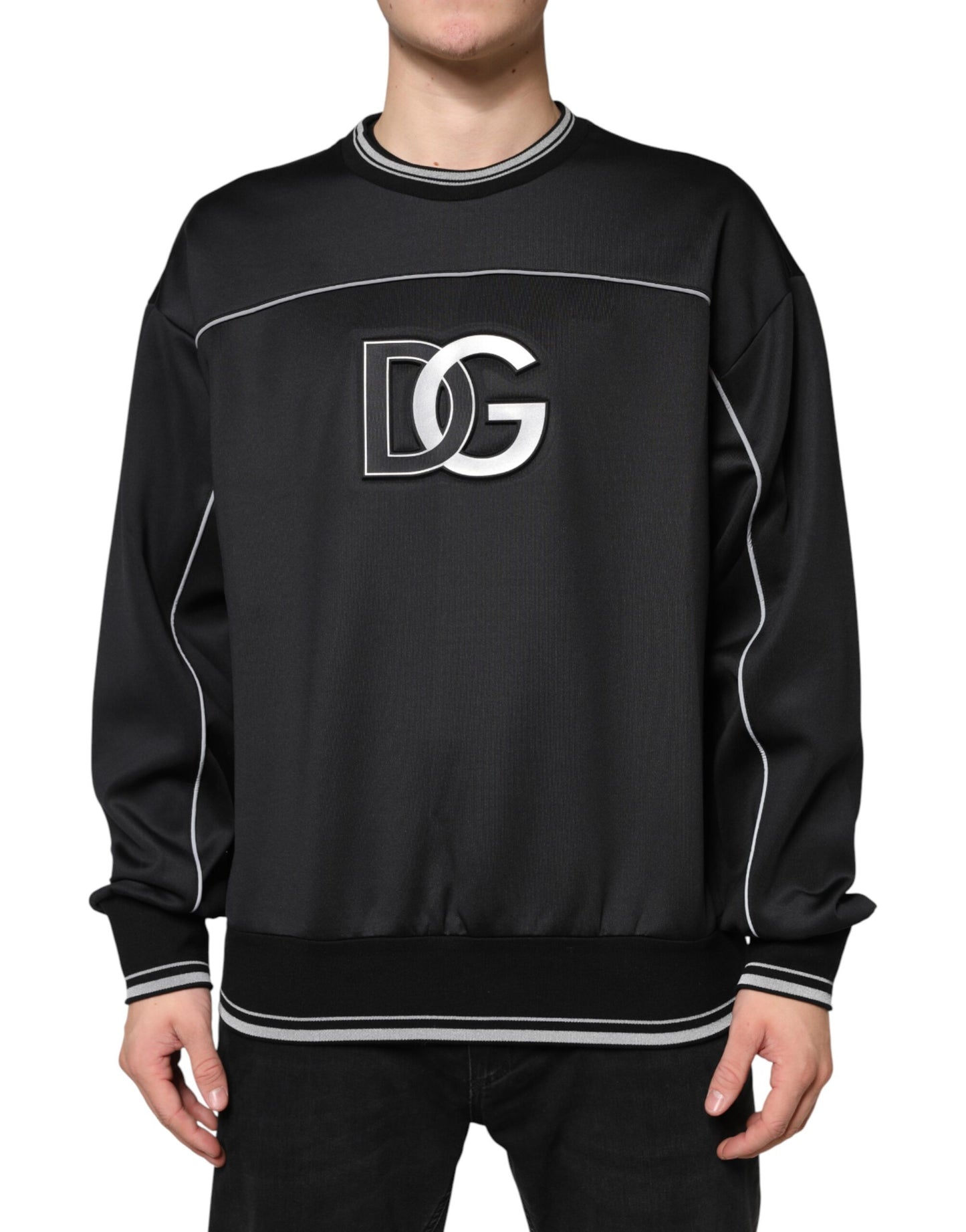 Dolce & Gabbana Black DG Logo Crew Neck Sweatshirt