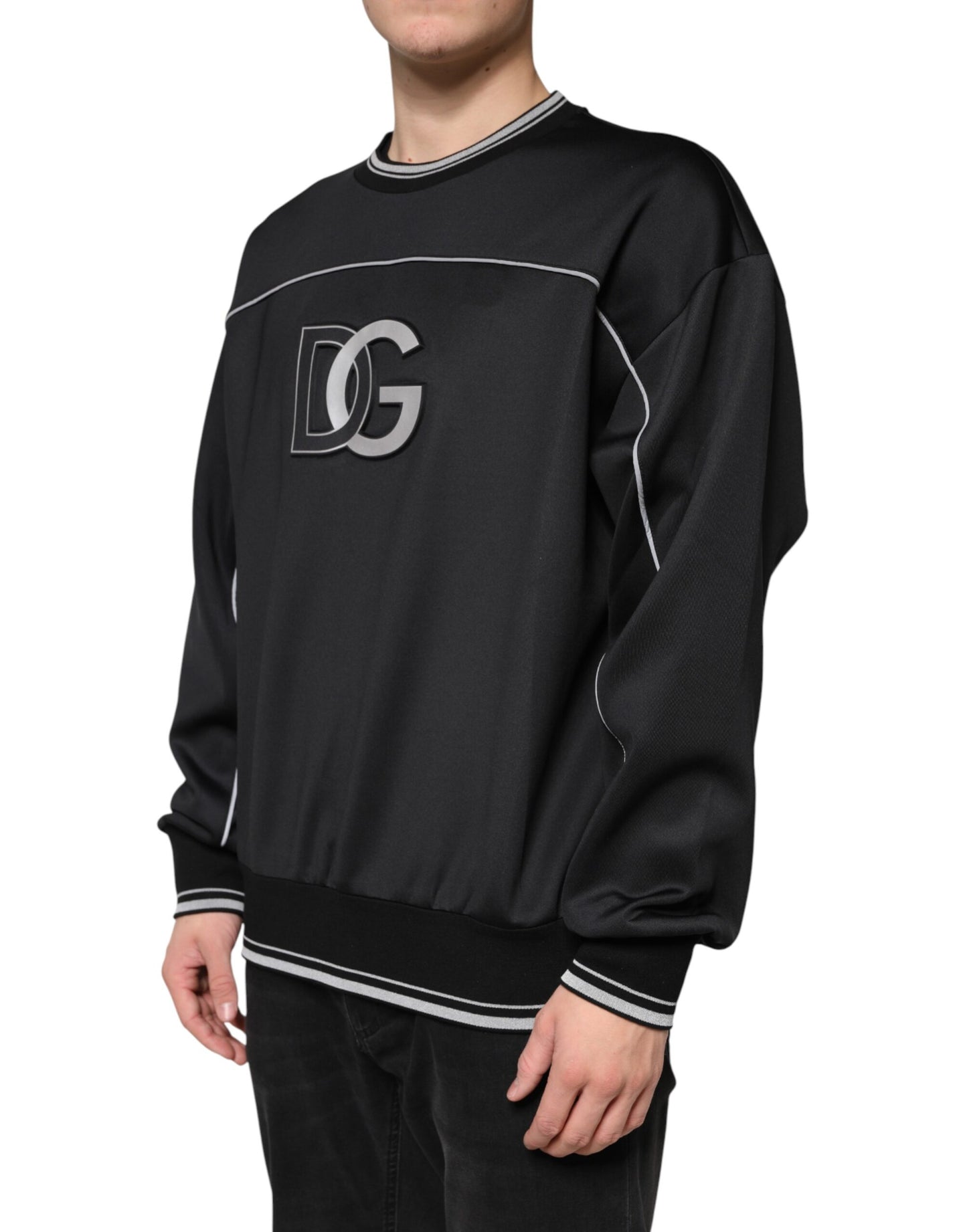 Dolce & Gabbana Black DG Logo Crew Neck Sweatshirt