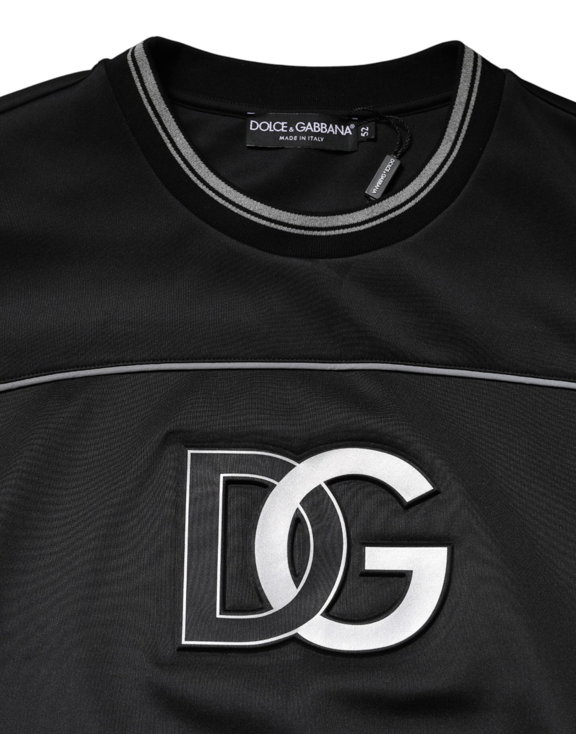 Dolce & Gabbana Black DG Logo Crew Neck Sweatshirt