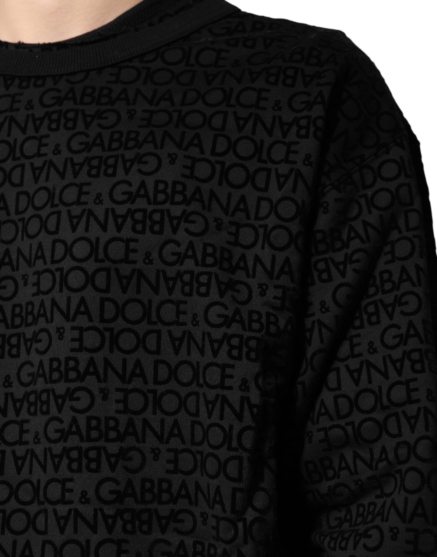 Dolce & Gabbana Black Monogram Crew Neck Sweatshirt