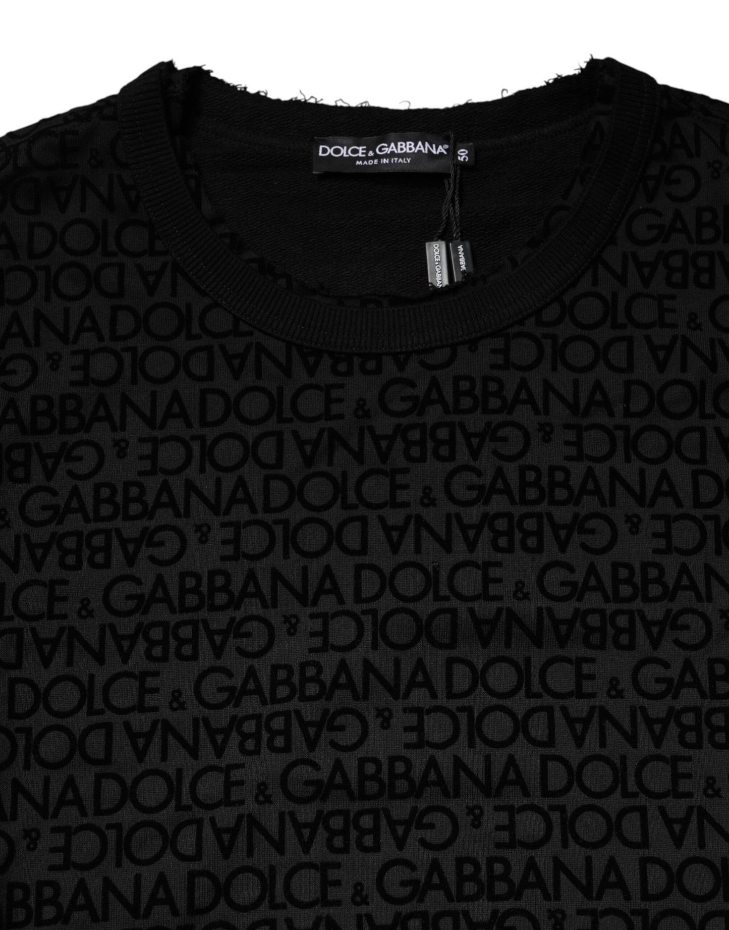 Dolce & Gabbana Black Monogram Crew Neck Sweatshirt