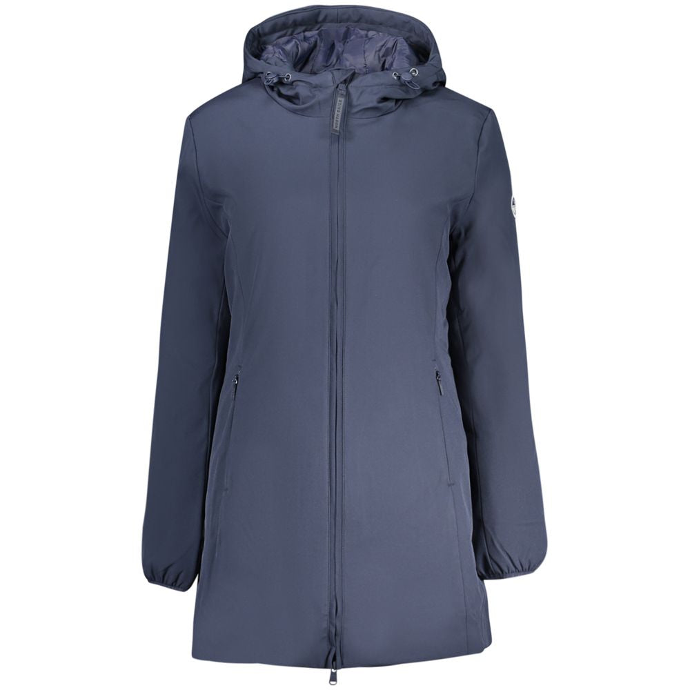 North Sails Blue Polyester Hooded Coat