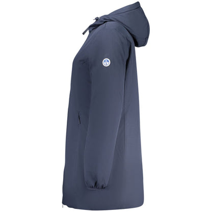 North Sails Blue Polyester Hooded Coat