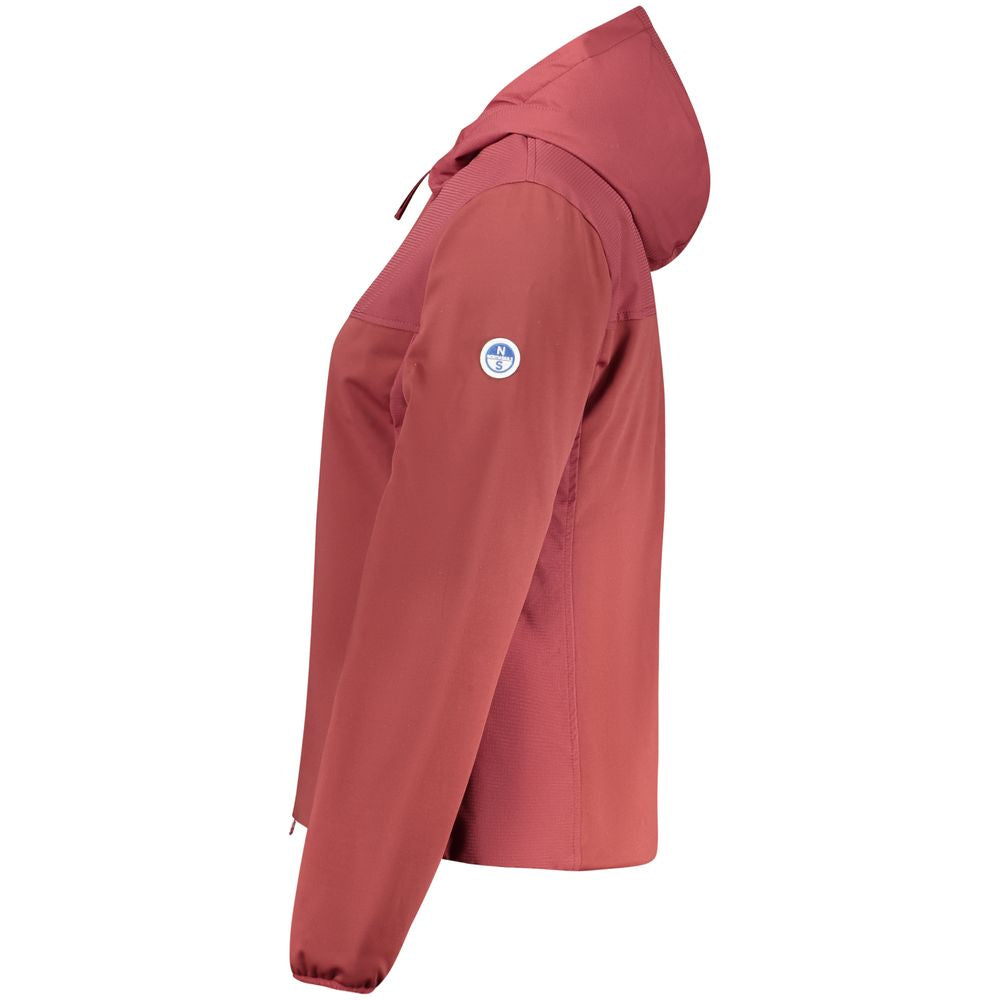 North Sails Ellen Jacket - Red Polyester Coat with Hood