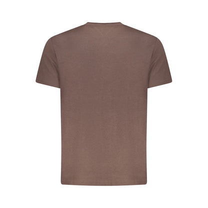 Tommy Hilfiger Brown Cotton Men's T-Shirt - XL