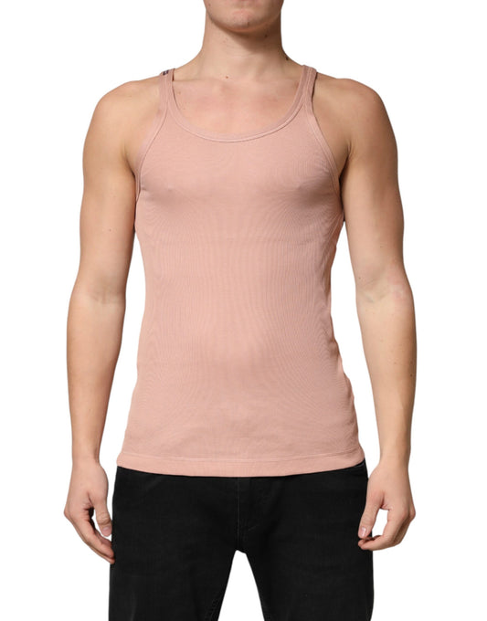 Dolce & Gabbana Pink Sleeveless Round Neck Tank Top