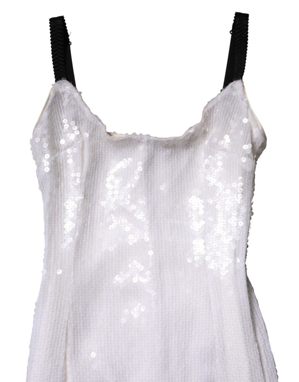 Dolce & Gabbana White Polyester Sleeveless Sheath Dress