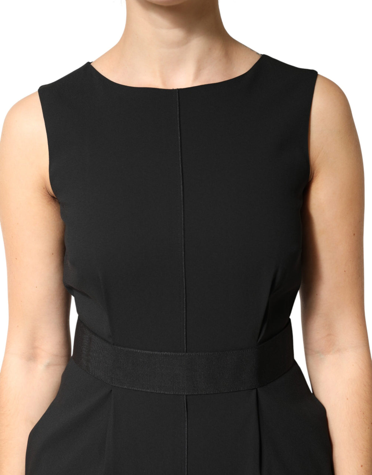 Dolce & Gabbana Black Sleeveless Sheath Knee Length Dress