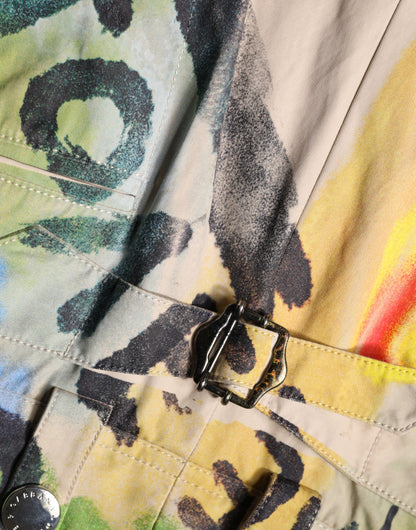 Dolce & Gabbana Multicolor Graffiti High-Waist Bermuda Shorts