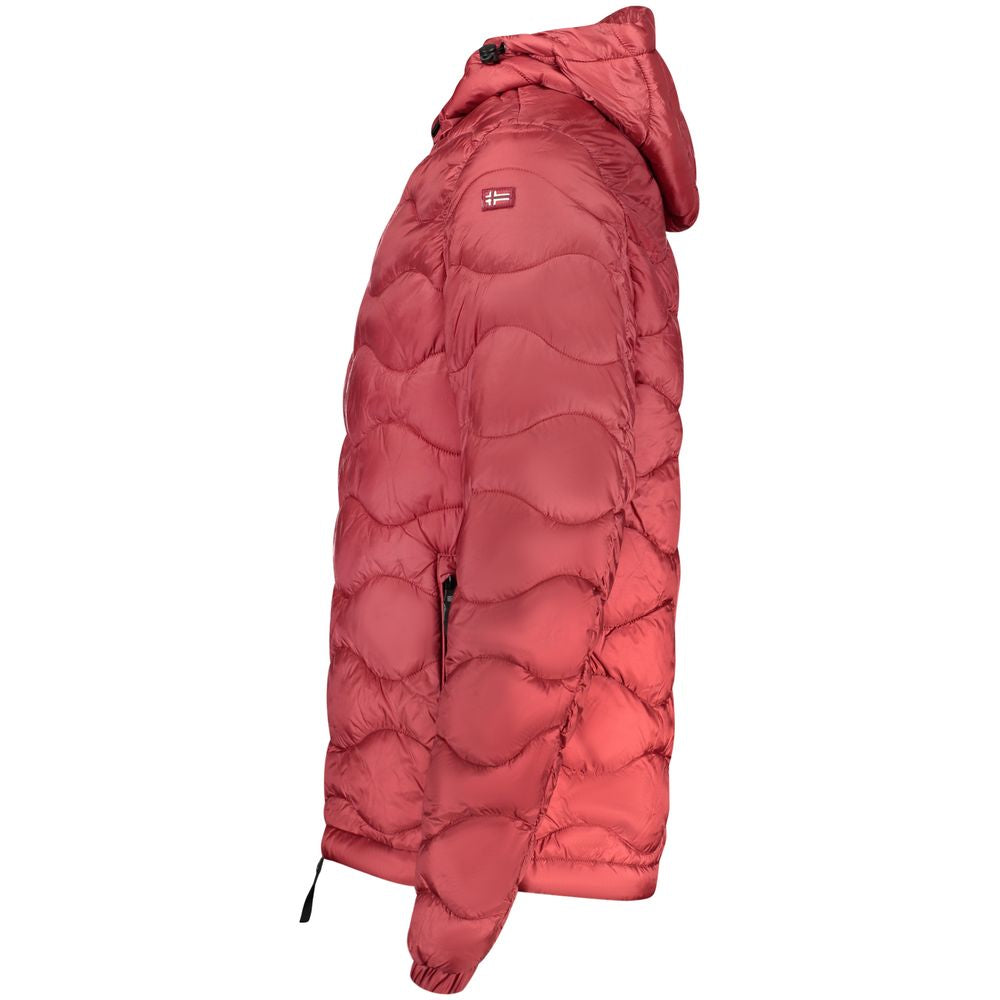Norway 1963 Red Wavy Quilted Hooded Jacket