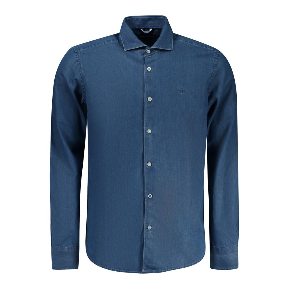 North Sails Blue Cotton Men Shirt - Classic Coastal Elegance