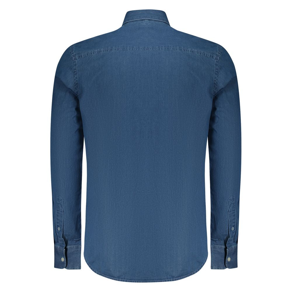 North Sails Blue Cotton Men Shirt - Classic Coastal Elegance